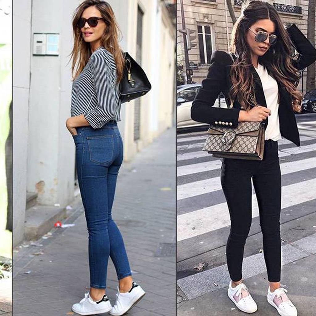 Looks con skinny jeans y tenis para mujeres de 40 50 que desean lucir estilizadas y – Nueva