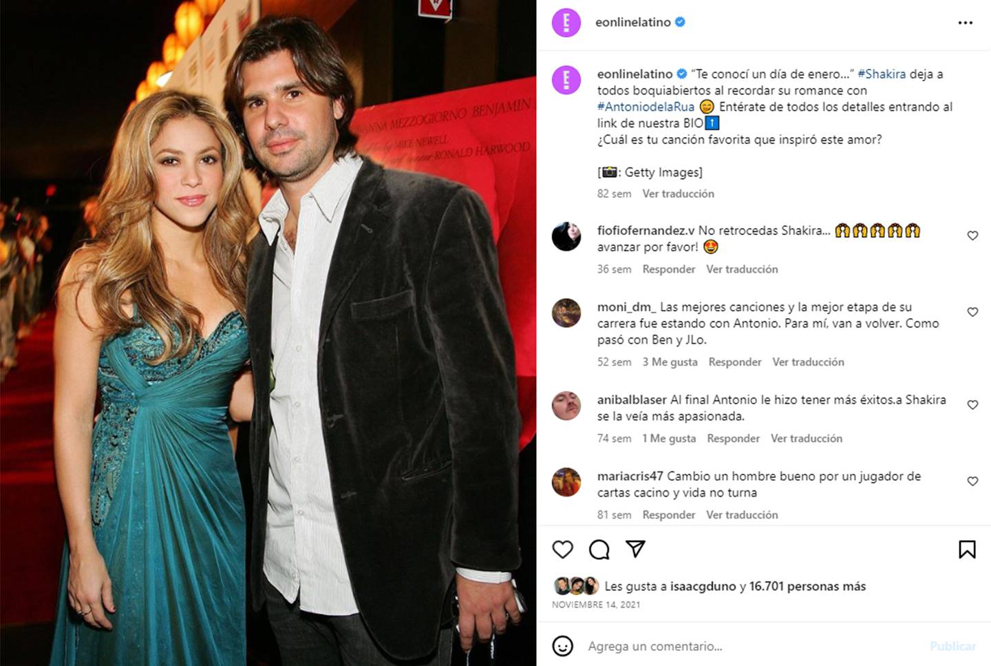 Por qué Shakira aún recuerda con especial afecto a Antonio de la Rúa: aquí las razones.