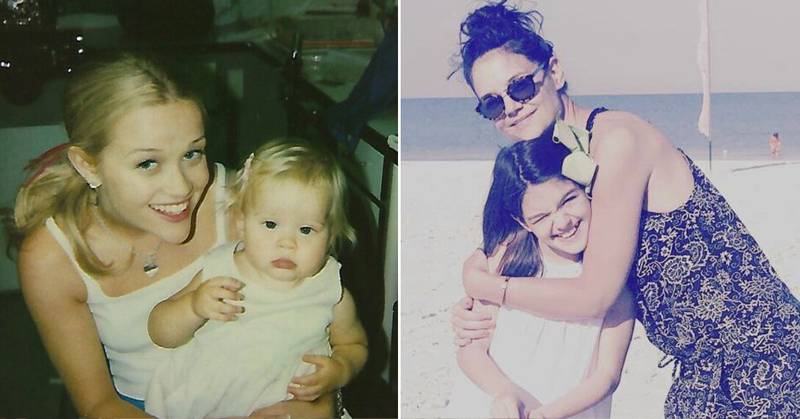 Reese Witherspoon y Katie Holmes con sus respectivas hijas