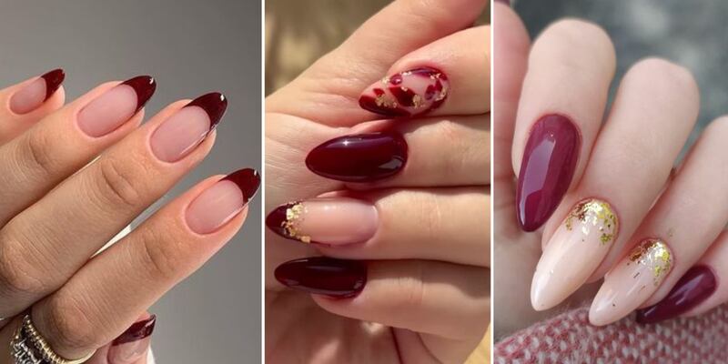 Uñas color vino 2023