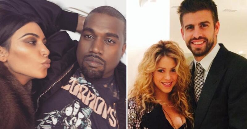 Kim Kardashian y Kanye West Shakira y Piqué