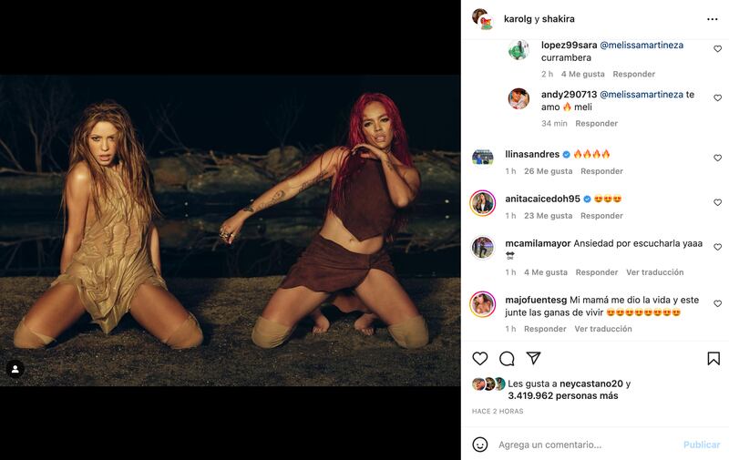 Reacción de Andrés Llinás al anuncio de la canción de Karol G y Shakira
