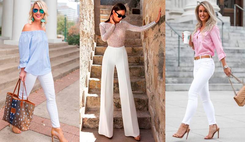 Cómo combinar un pantalón blanco de moda verano 2022