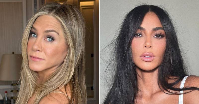 Jennifer Aniston y Kim Kardashian aparentemente tuvieron la misma fuente de inspiración para uno de sus looks