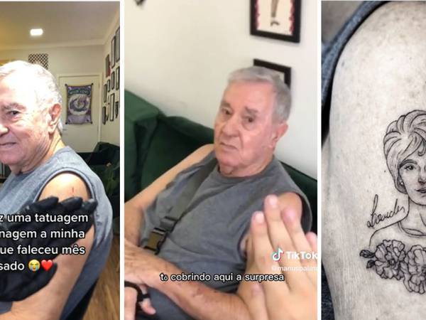 Viudo le pidió a su nieta que le tatuara a su fallecida esposa para tenerla “siempre a mi lado”
