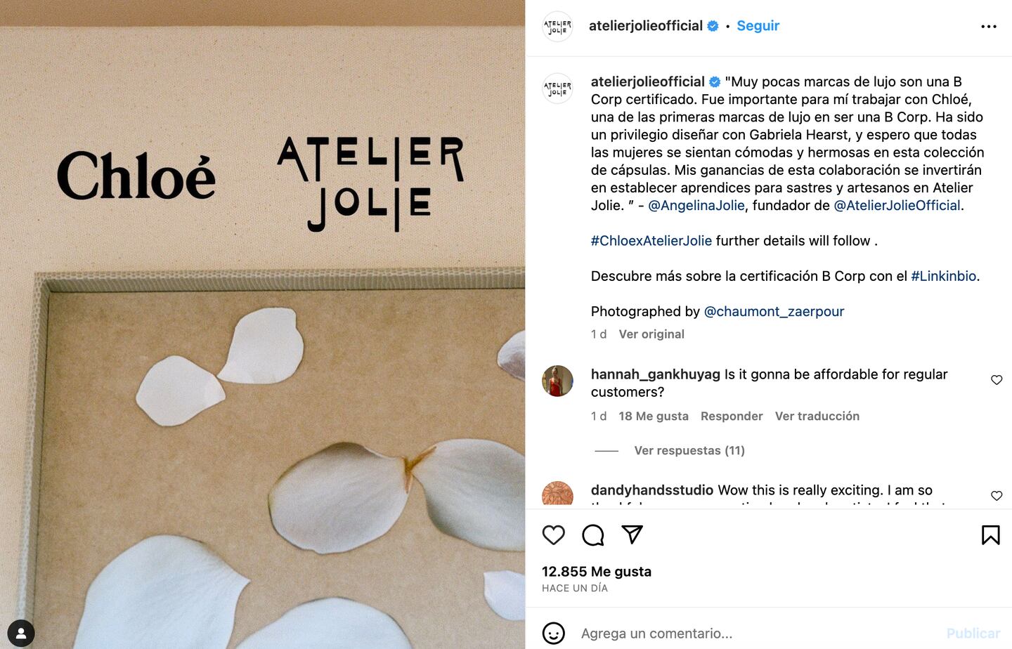 Angelina Jolie y Chloé Atelier Jolie.