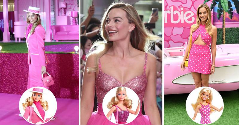 Margot Robbie rindió un especial tributo a la famosa muñeca Barbie a través de los looks que ha usado en la gira promocional de la película.