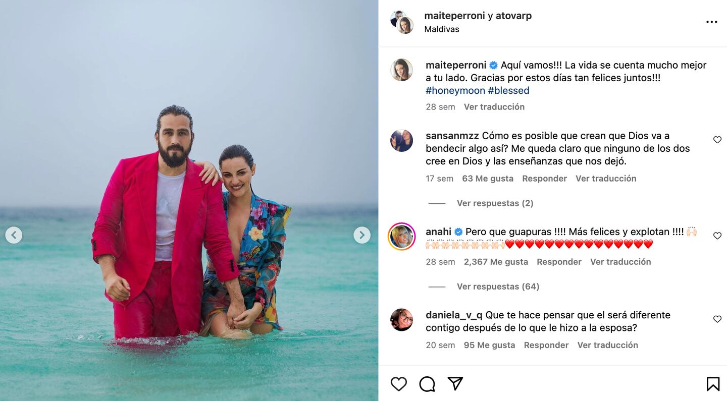 Esta teoría se sustenta por las acciones que han tenido Maite Perroni y su esposo Andrés Tovar en redes sociales