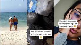 TikToker se va de vacaciones con su novio y su familia la corre de su casa; metieron su ropa en bolsas de basura
