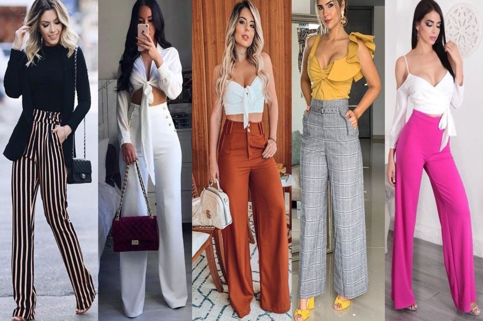 Pantalones anchos colores brillantes la moda casual que imponen las celebridades Nueva Mujer