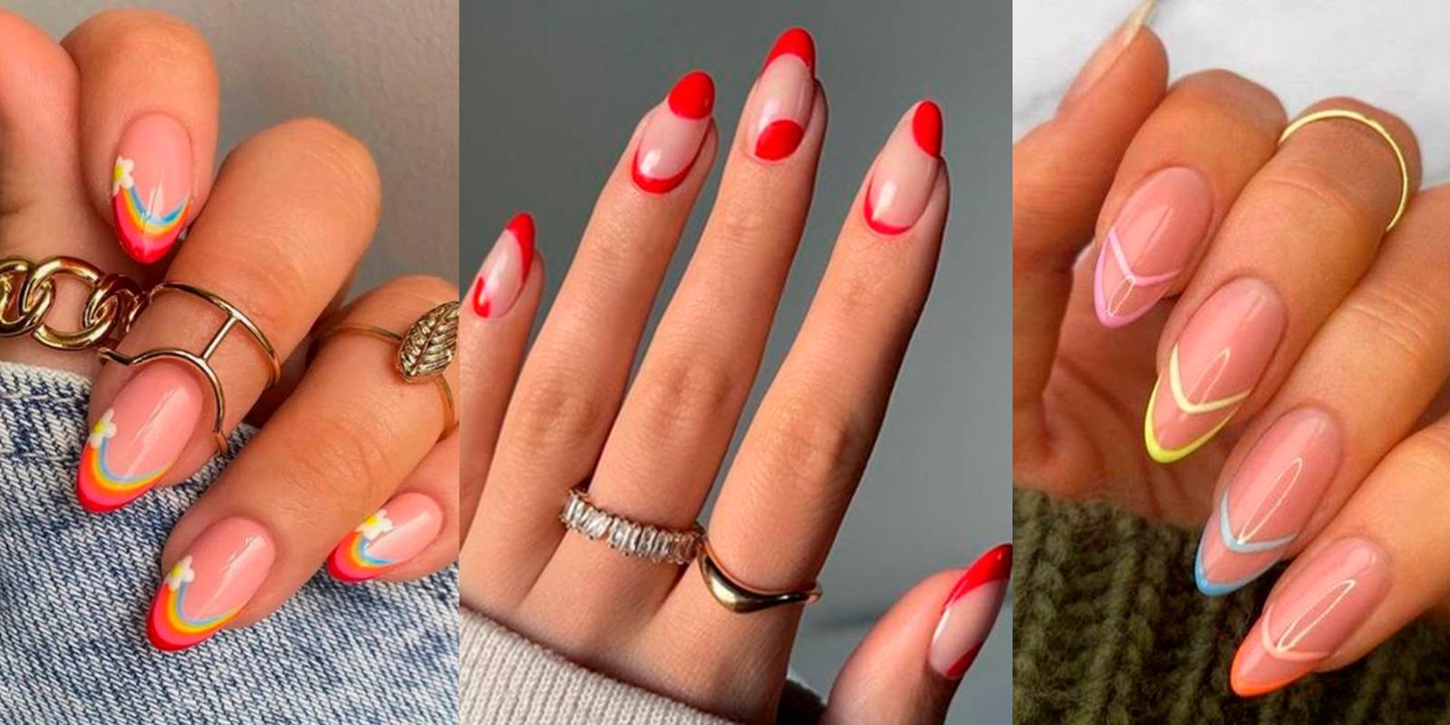Uñas almendra con diseño francés para elevar tu elegancia a tus 40