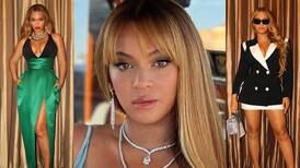 Beyoncé derrocha estilo en minivestido de terciopelo fucsia con escote “off the shoulders”
