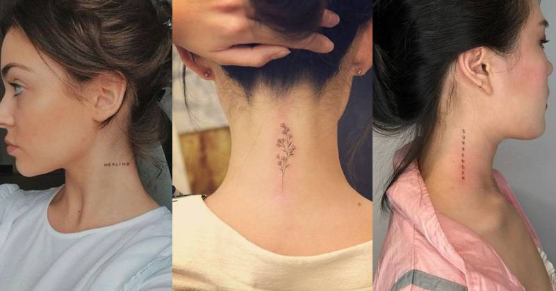 Tatuajes en el cuello para mujeres femeninas y delicadas