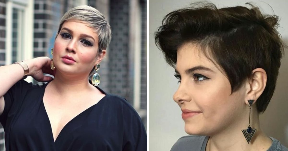 Pixie Corte De Pelo Corto Mujer Cara Redonda Corte Pixie Corte De