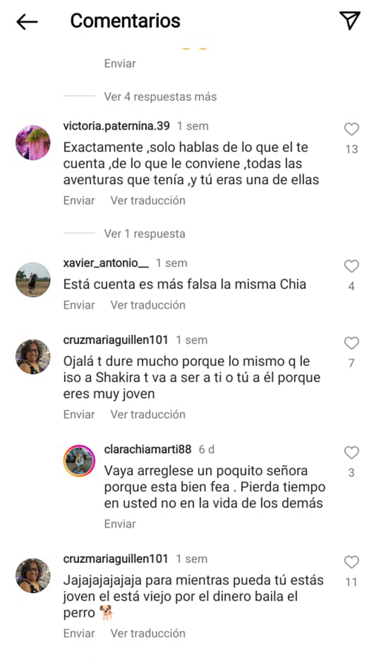 En cuenta de Clara Chía atacan a quienes están en contra de ella.