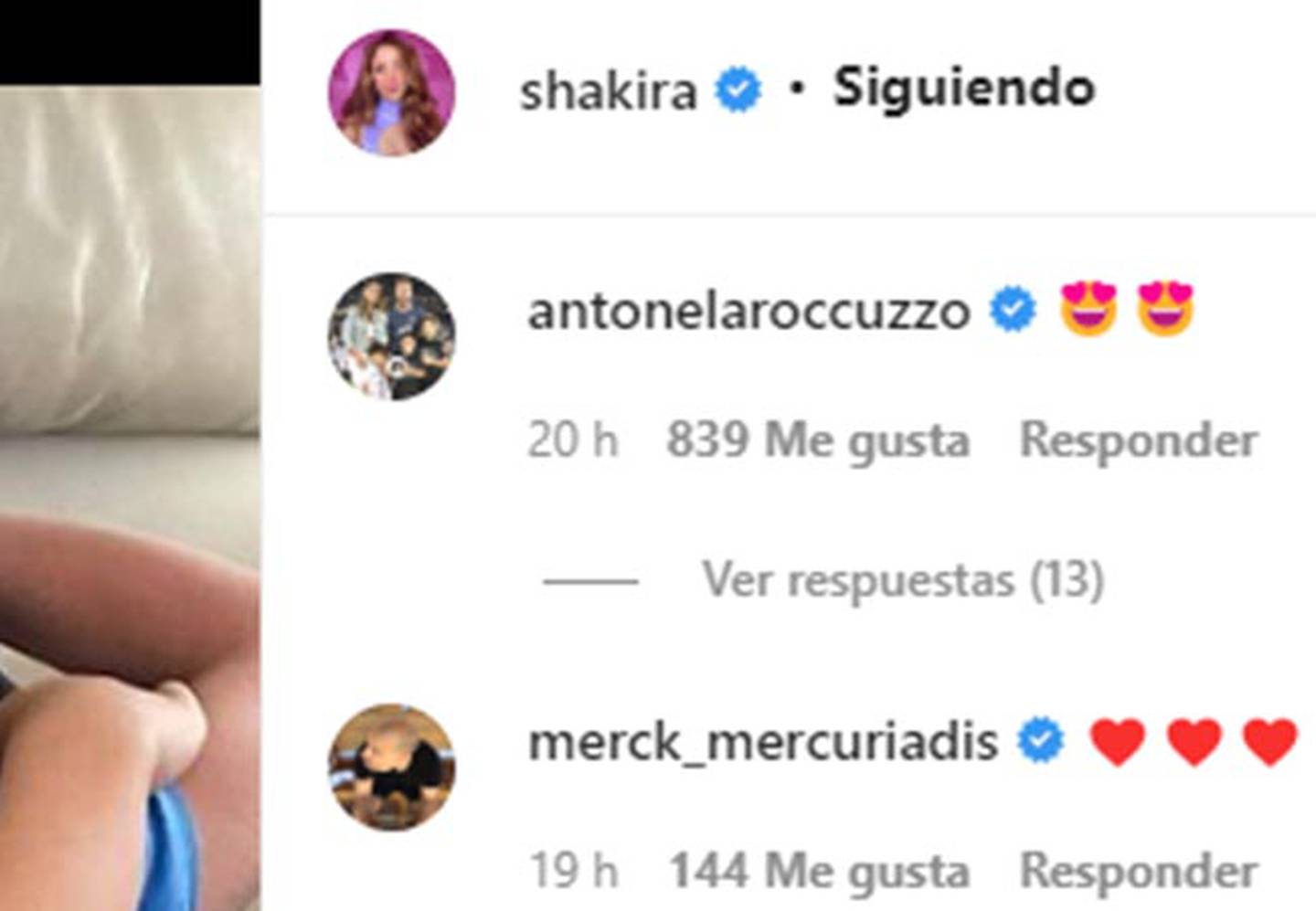 Antonella Rocuzzo set an example by showing her support for Shakira