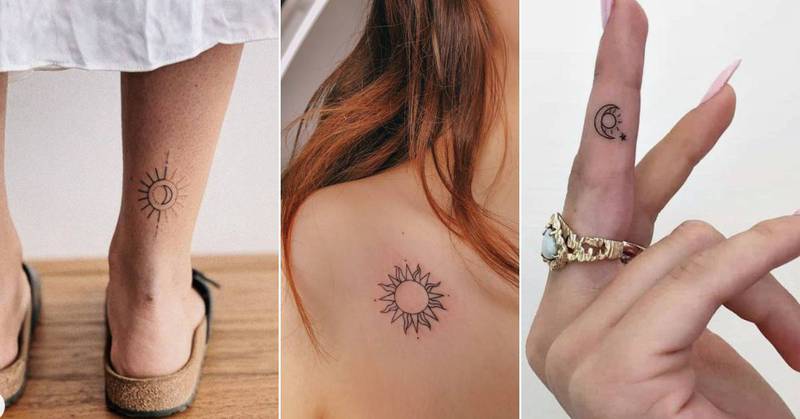 Tatuajes del sol y la luna para mujeres que por su luz