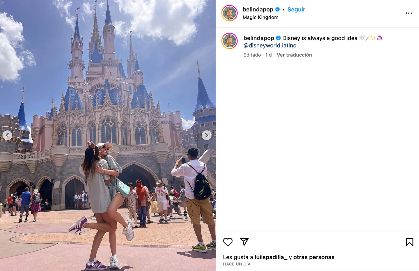 Belinda festeja su cumpleaños 34 en Disney