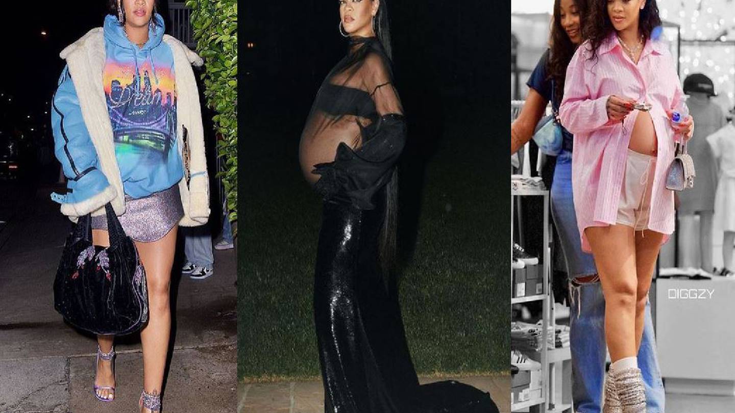 Rihanna zapatos de tacón deslumbra en su embarazo