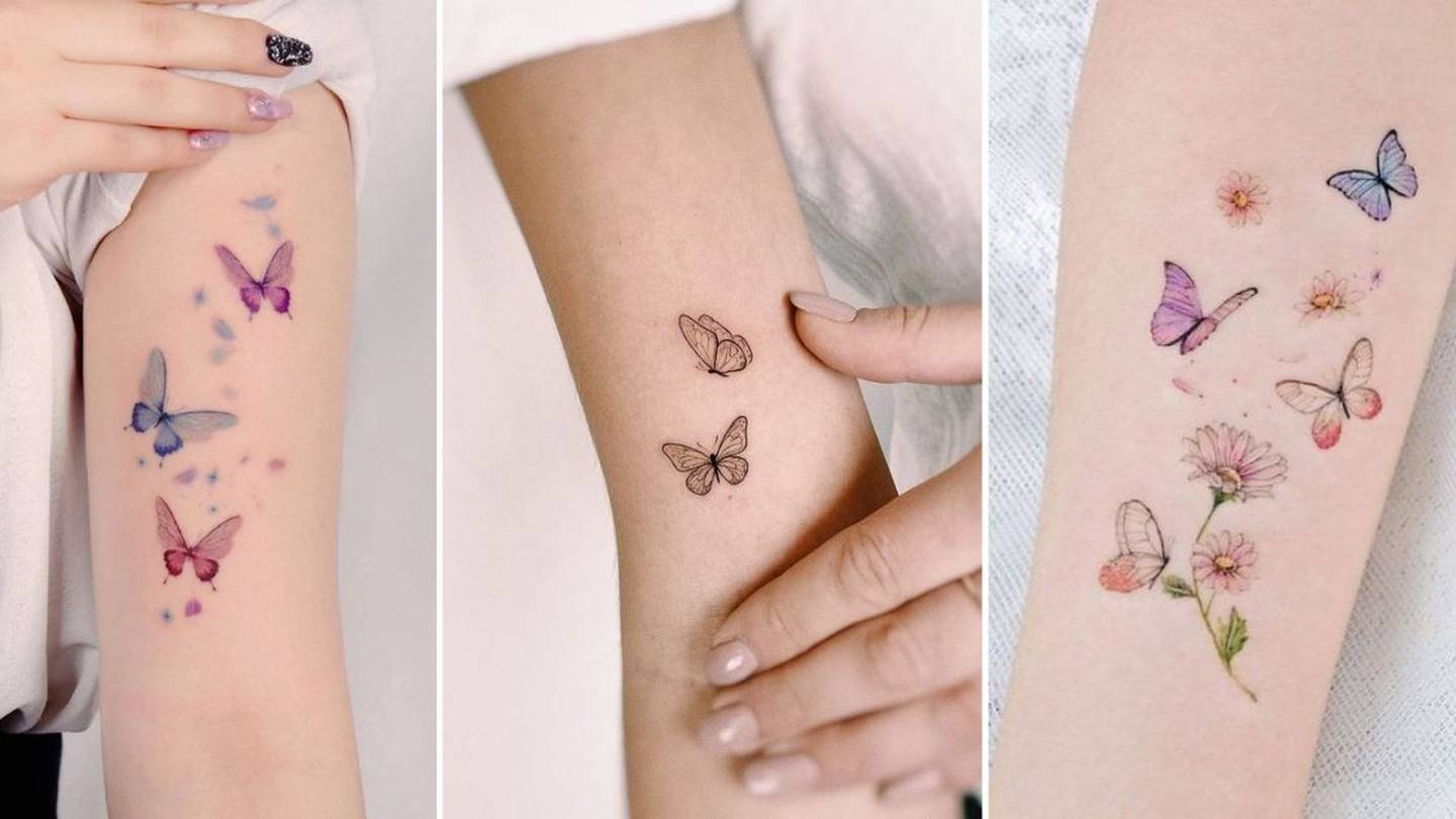 Tatuajes delicados elegantes mariposas brazo para mujeres que desean evolucionar