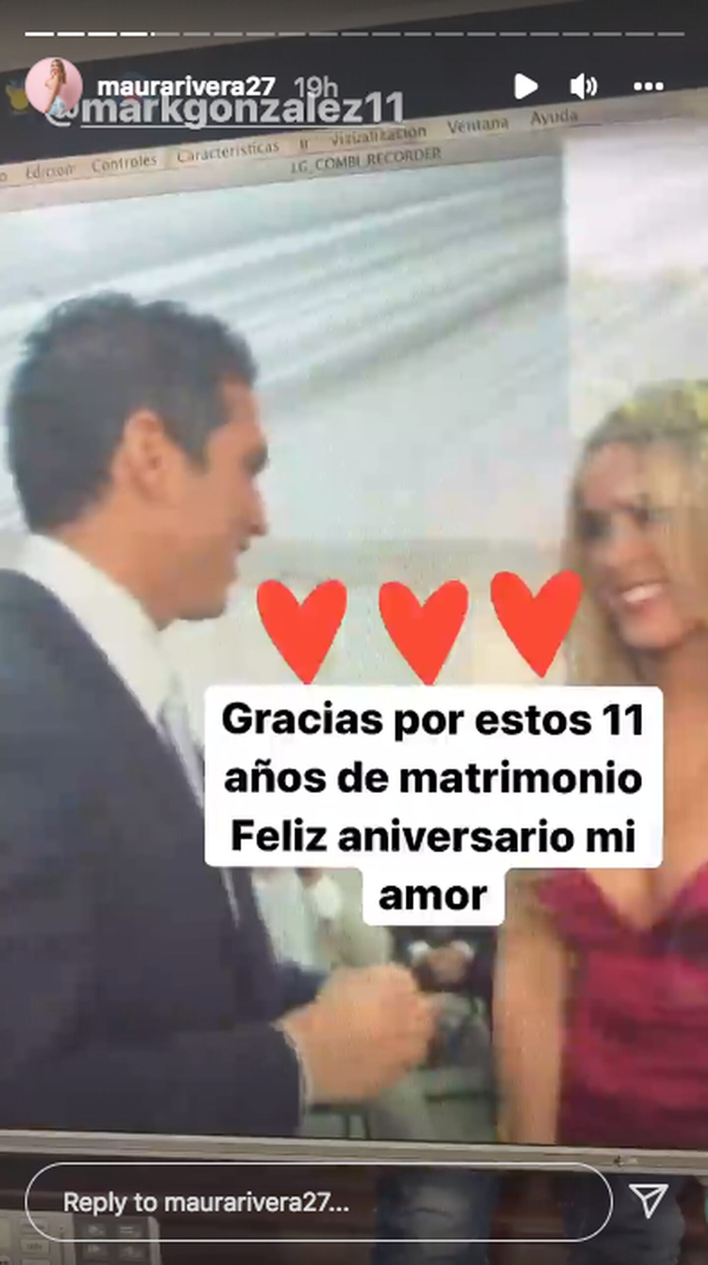 Maura Rivera celebró 11 años de matrimonio junto a Mark González