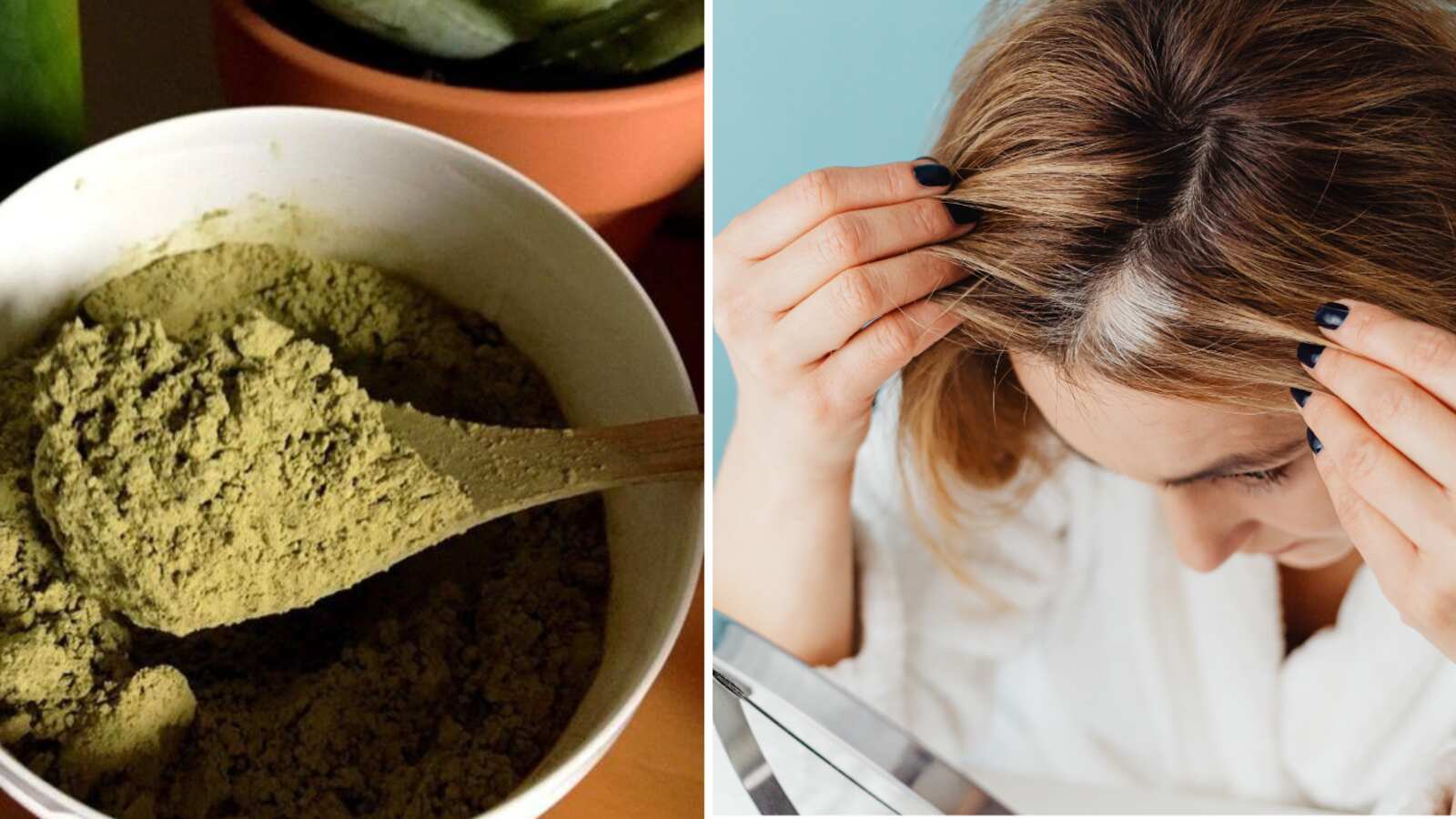 Tinte casero de henna para mujeres con canas