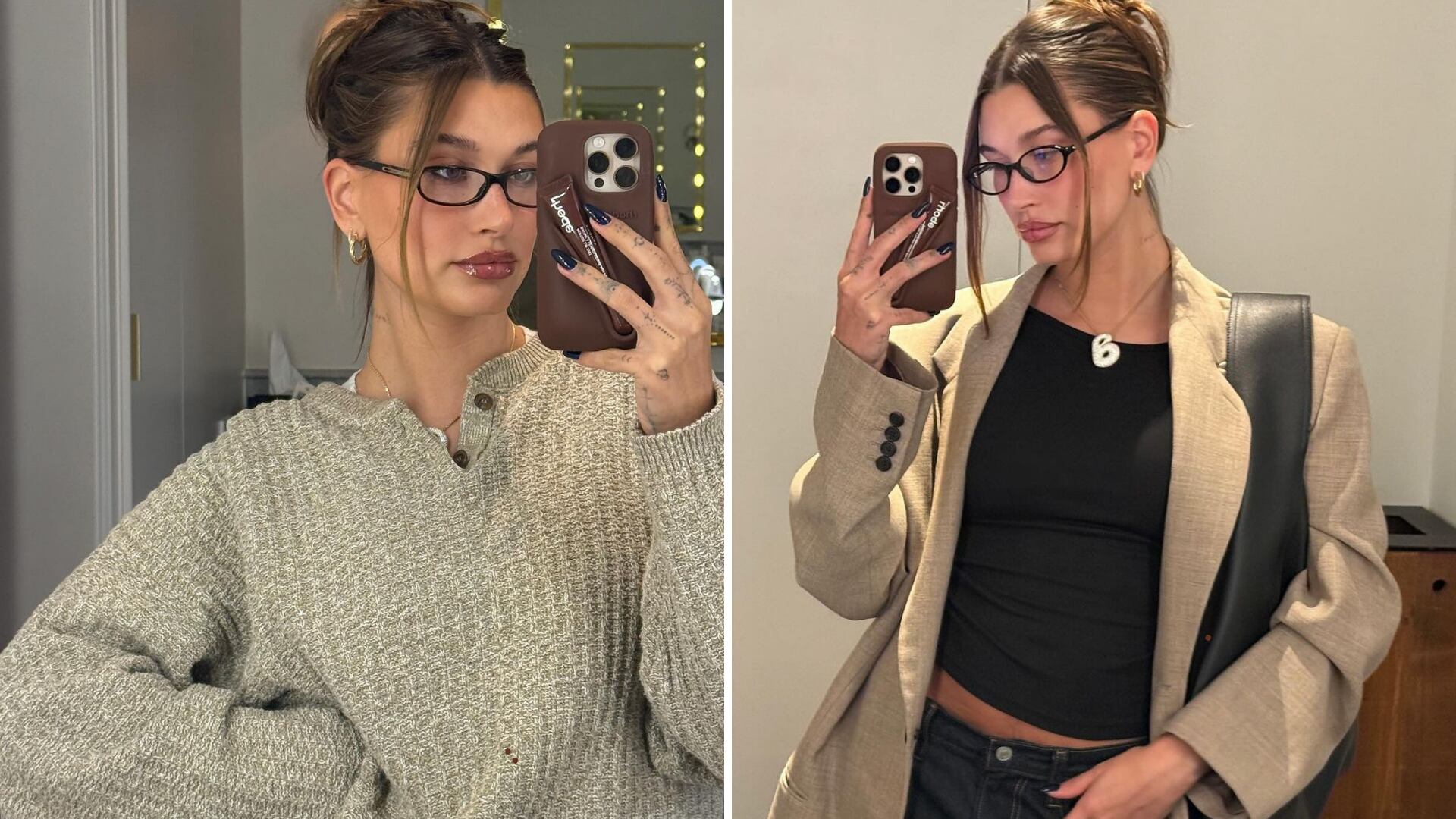 ¿Adiós vestidos sensuales? Hailey Bieber reaparece junto a Justin Bieber y muestra que es la reina del look andrógino