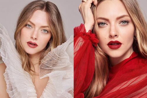 Amanda Seyfried es un ejemplo de estilo en traje sastre de terciopelo marrón bordado