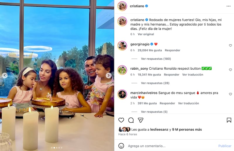 ¡Nadie lo esperaba! El mensaje de Cristiano por el 8M que dejó a Georgina Rodríguez sin palabras