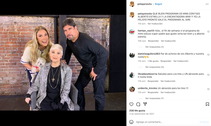 Rosita Pelayo junto a Mimi y Alberto Estrella