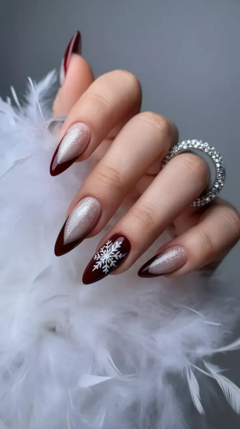 Uñas copo de nieve
