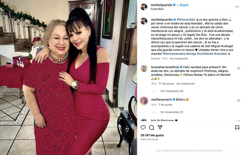 Maribel Guardia junto a su hermana Vilma Chacón