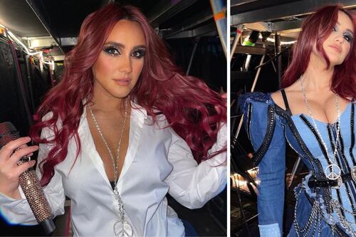 “Sus zapatos todo que ver”: Dulce María desborda glamour con elegante look de minifalda