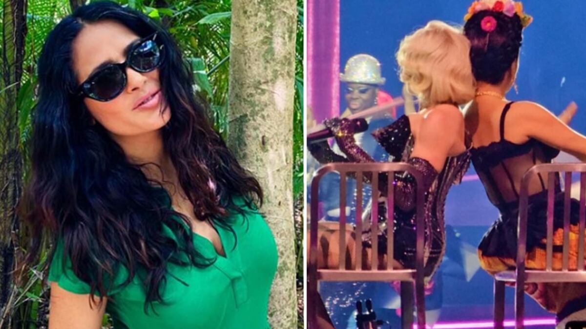 Salma Hayek y Madonna concierto