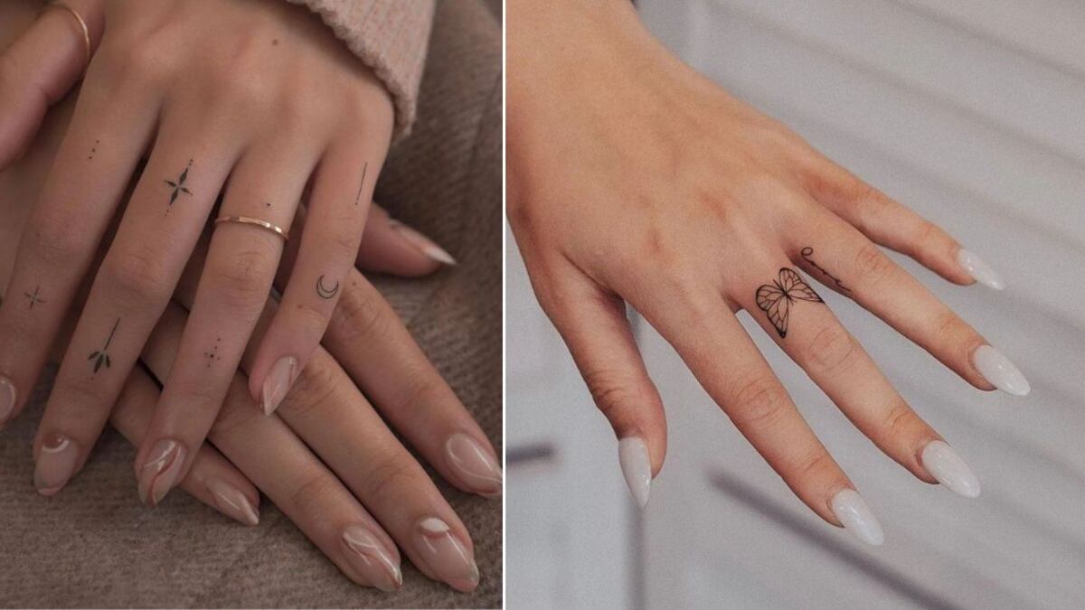Los tatuajes en los dedos son bonitos y discretos