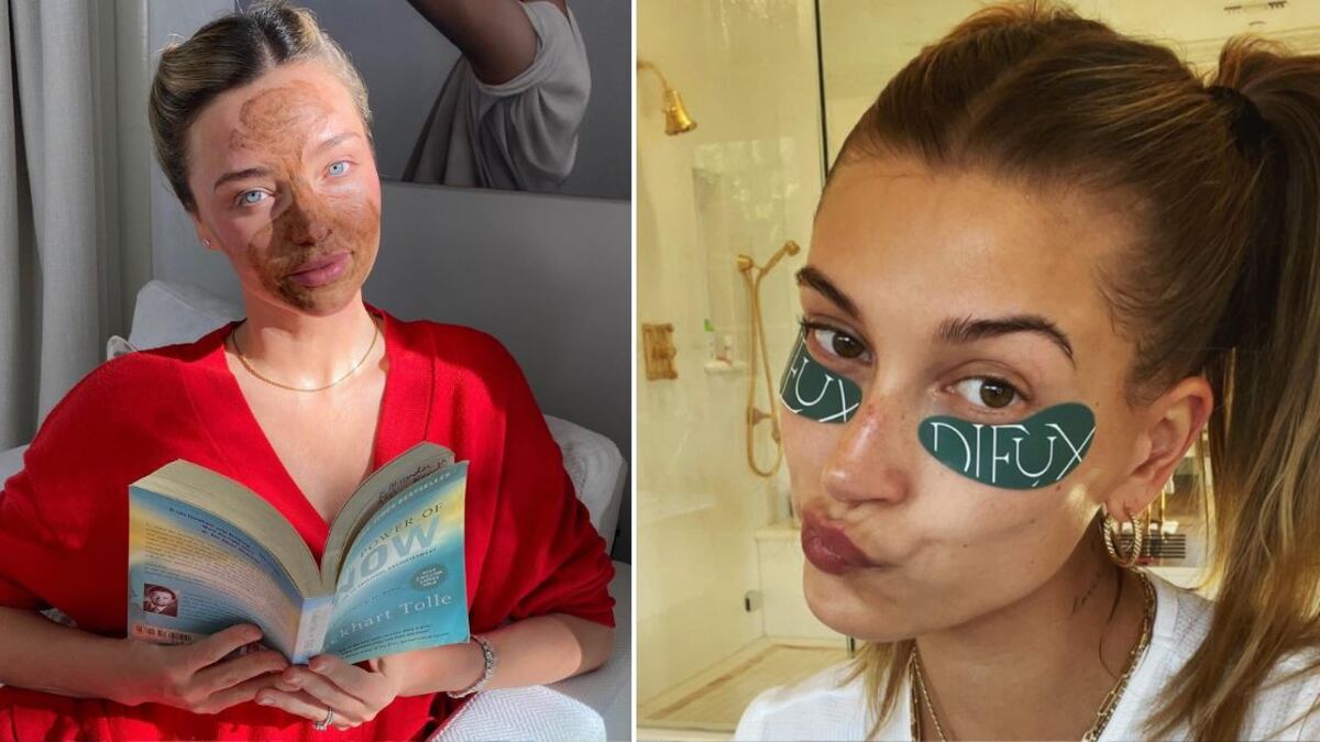 Las modelos Miranda Kerr y Hailey Bieber presumiendo sus rutinas de skincare