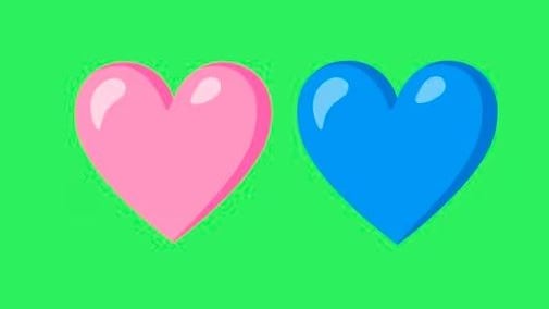 Corazón azul y rosa de WhatsApp