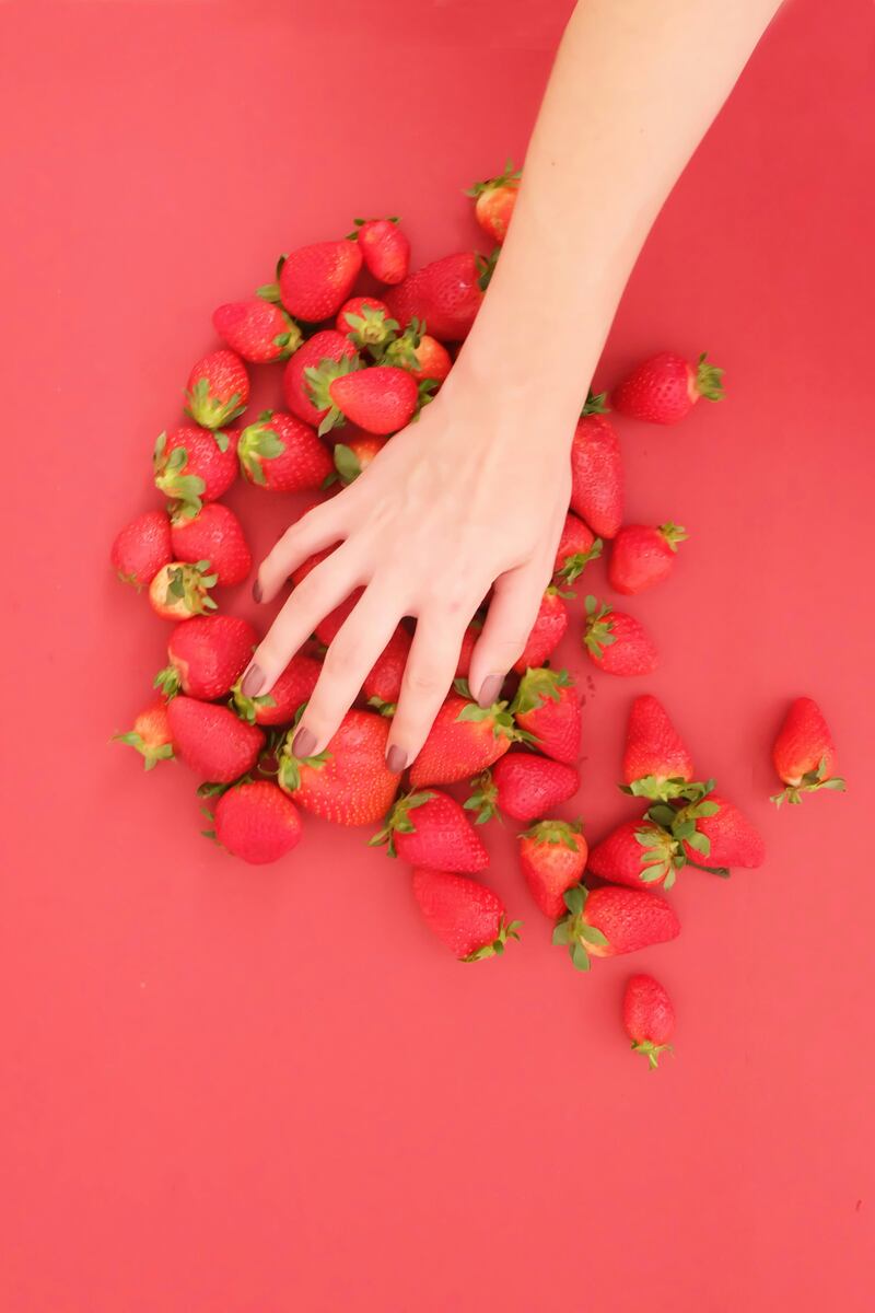 Strawberry milk nails