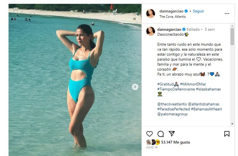 Danna García lució sensacional en el bañador más moderno