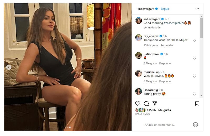 Sofía Vergara enloqueció a sus millones de seguidores posando en un bodysuit negro