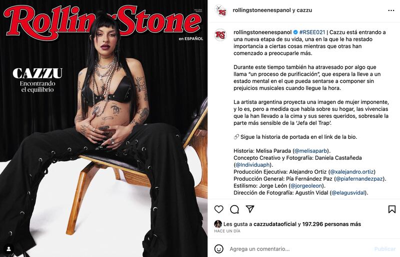 Cazzu en Portada de la Revista Rolling Stone