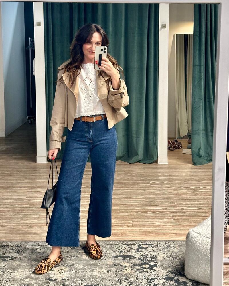 Jeans culotte y mocasines