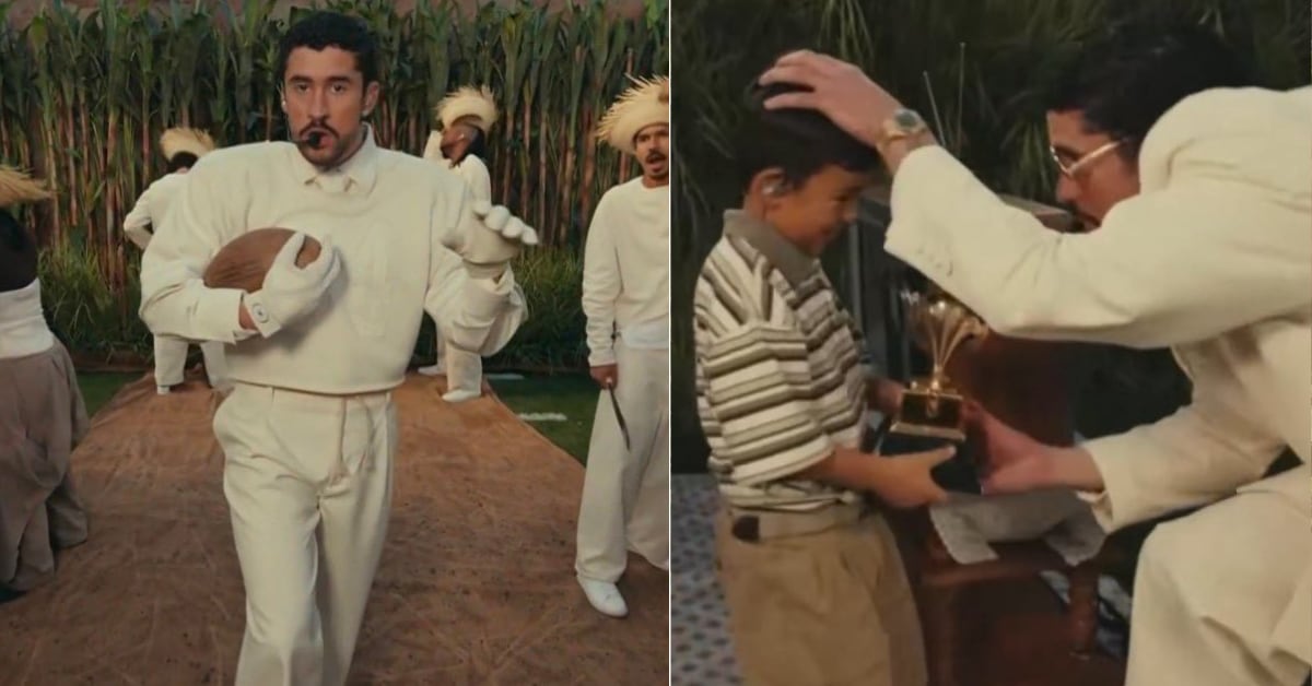 ¡No es Liam Conejo! Revelan identidad del niño al que Bad Bunny le dio su Grammy en el Super Bowl