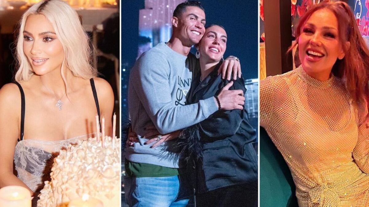 Kim Kardashian, Georgina Rodríguez con Cristiano Ronaldo y Thalía