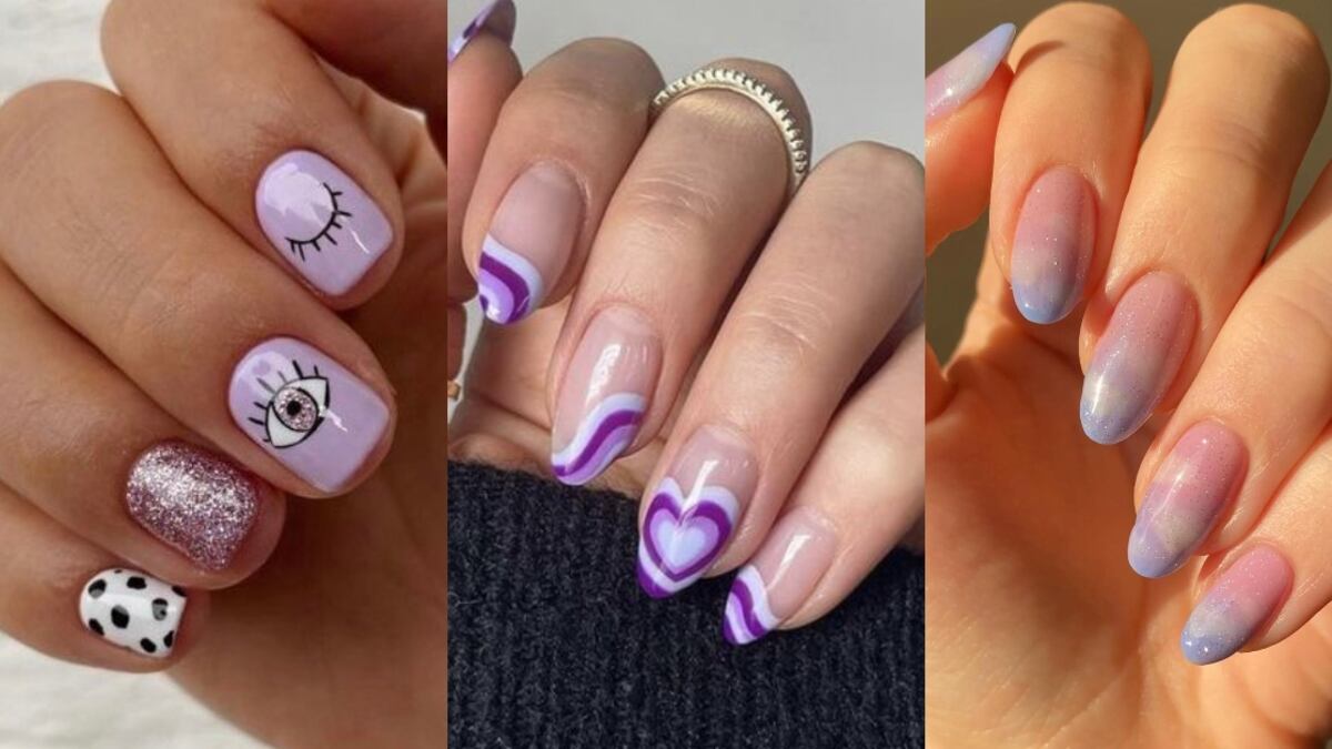 Diseños de uñas lilas