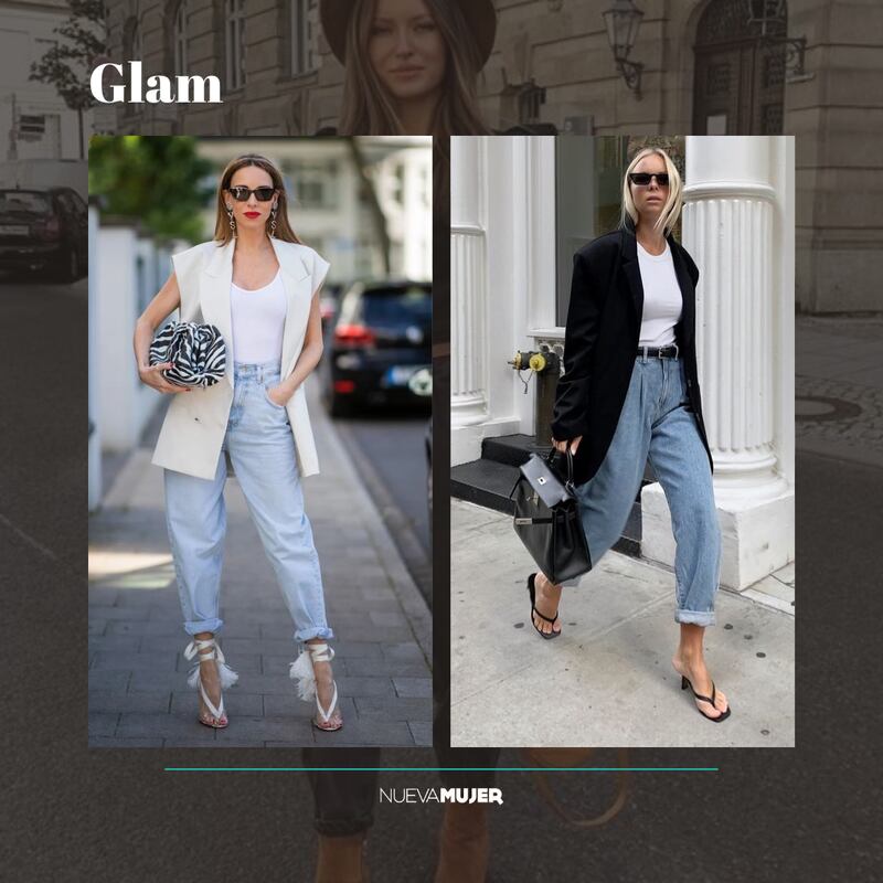 Jeans globo en tendencia 2024.