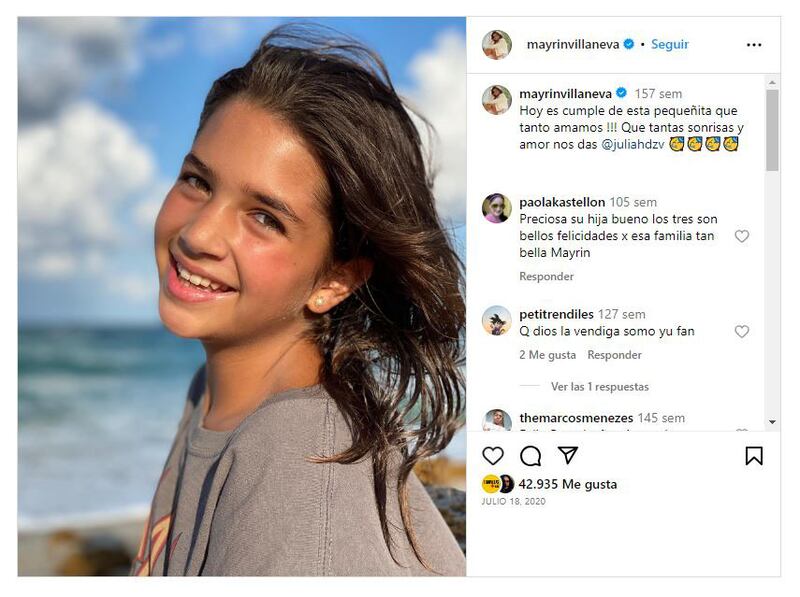 Mayrín Villanueva y Eduardo Santamarina tienen una única hija en común llamada Julia