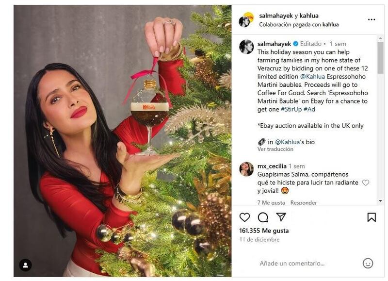 El árbol de Navidad de Salma Hayek