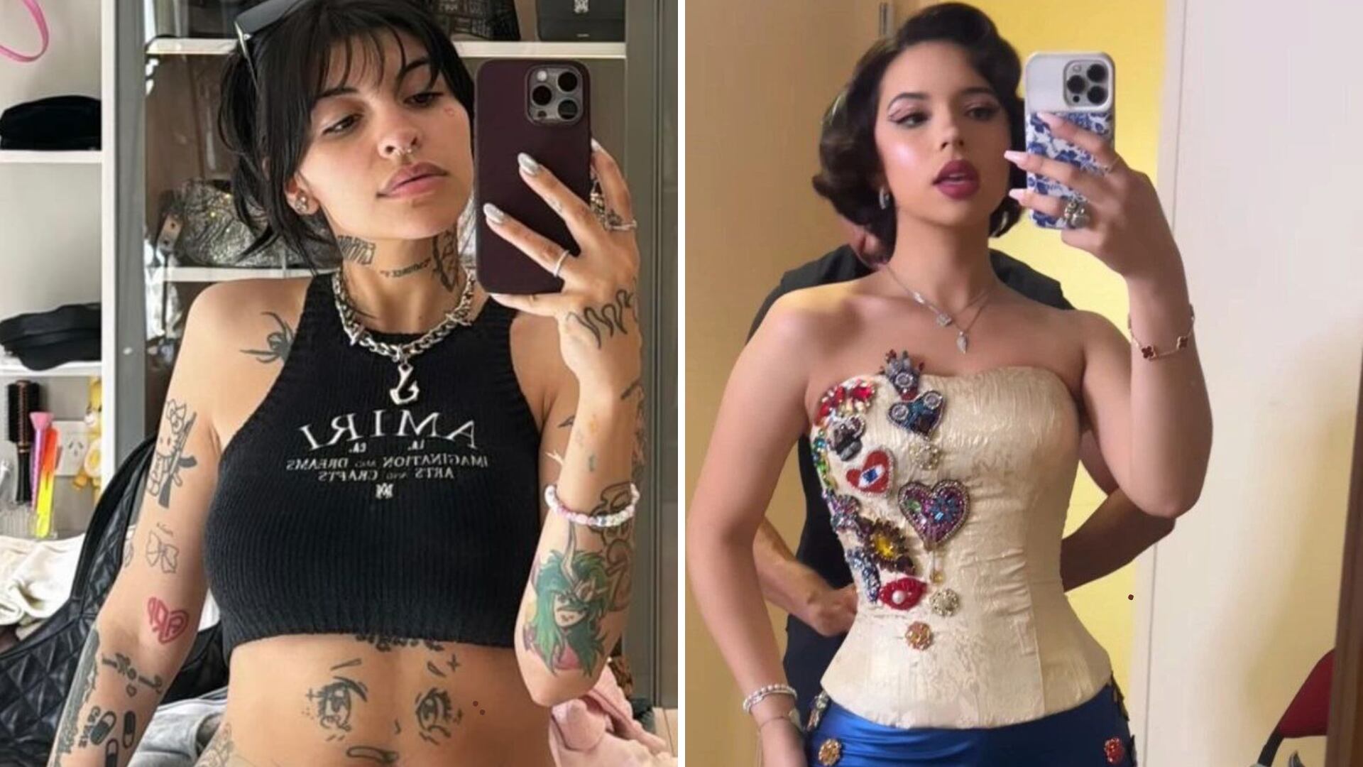 "¿Quién le copio a quien?" Cazzu aparece con cabello largo y pelirrojo tras cambio de look de IA de Angela Aguilar.