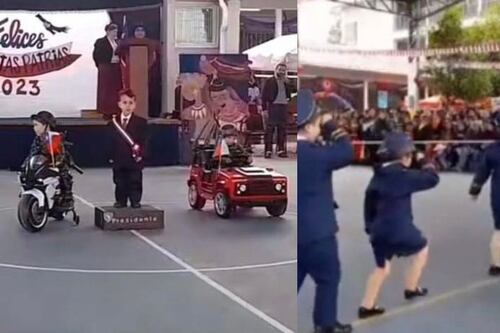 Niños y niñas de pre-kinder la rompieron con su propia Parada Militar: “La más tierna del mundo”